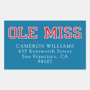 Sticker Rectangulaire Université du Mississippi Ole Miss Wordmark