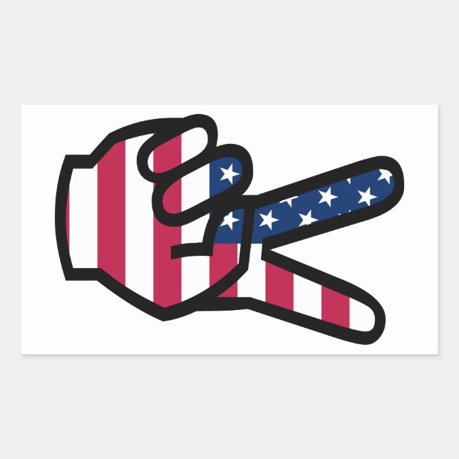 Sticker Rectangulaire US Victory Sign (Devant)