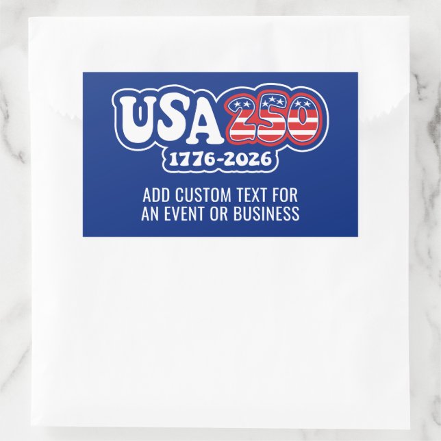 Sticker Rectangulaire USA 250 - America's 250th Birthday Red White Blue (Sac)
