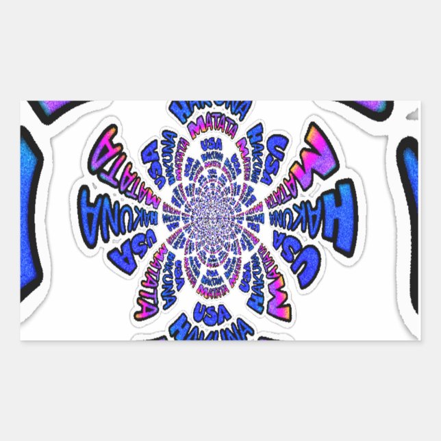 Sticker Rectangulaire USA Celebration : Lovely Fun Text Dynamic Art (Devant)