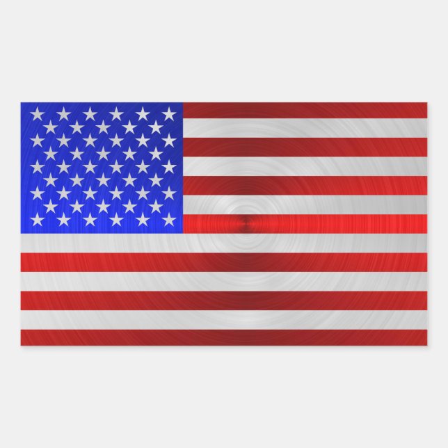 STICKER RECTANGULAIRE USA FLAG METAL 2 (Devant)