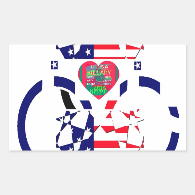 Sticker Rectangulaire USA Hope Beau drapeau national Extraordinaire Desi (Devant)