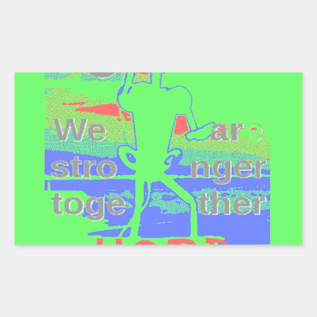 Sticker Rectangulaire USA Hope : Neon Lemon & Orange Art (Devant)