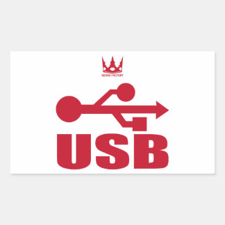STICKER RECTANGULAIRE USB(赤)