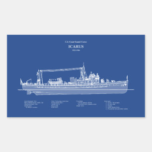 Sticker Rectangulaire USCG Cutter Icarus wpc-110 - ABD