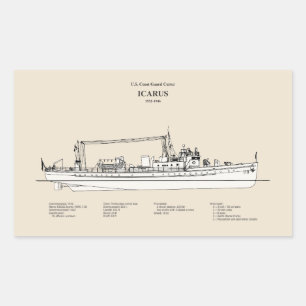 Sticker Rectangulaire USCG Cutter Icarus wpc-110 - SBD