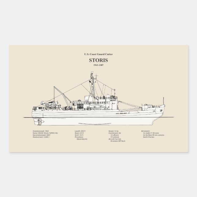 Sticker Rectangulaire USCG Cutter Storis wmec-38 - SBD (Devant)