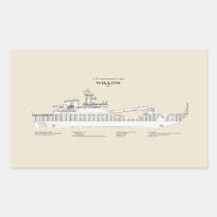 Sticker Rectangulaire USCG Cutter Willow wlb-202 - SBD