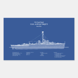 Sticker Rectangulaire USCG USS Albuquerque PF-7 – États-Unis