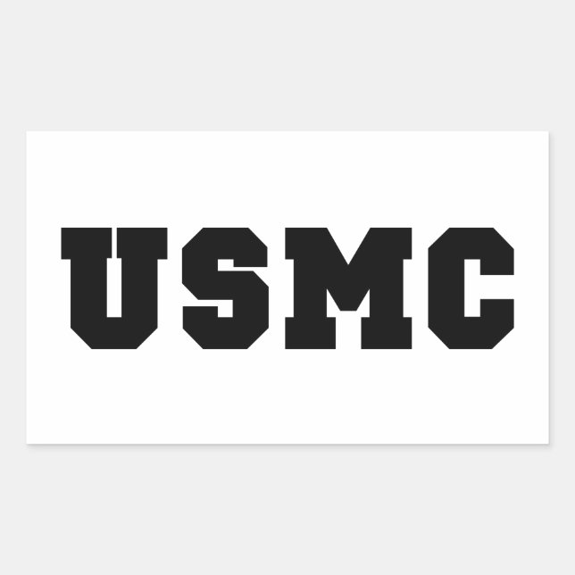 Sticker Rectangulaire USMC [bold text] (Devant)