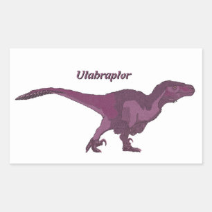 Sticker Rectangulaire Utahraptor violet droite