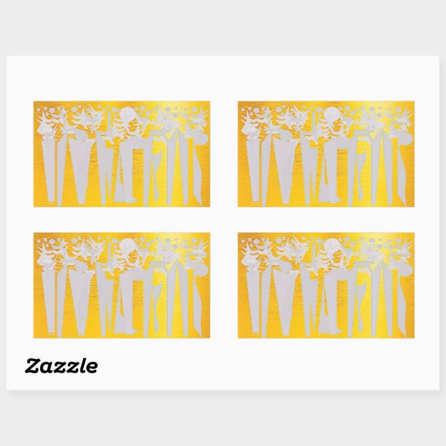 STICKER RECTANGULAIRE VACANCE (Feuille)