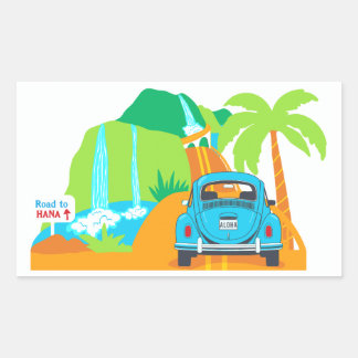 Sticker Rectangulaire Vacances Hawaïennes sur la route de Hana