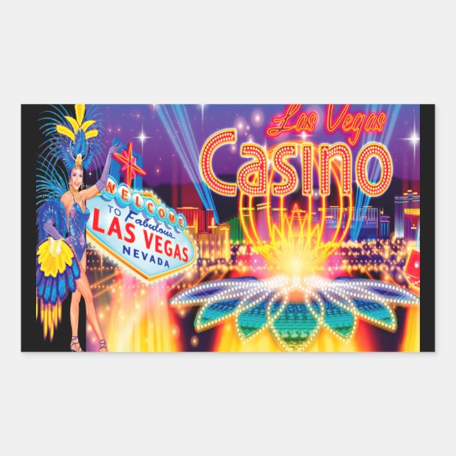 Sticker Rectangulaire Vacances Las Vegas (Devant)