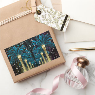 Sticker Rectangulaire Vacances Palme d'hiver