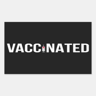 Sticker Rectangulaire Vacciné - Pro-Vaccine 2020 2021 VI