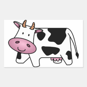 Sticker Rectangulaire Vache heureuse