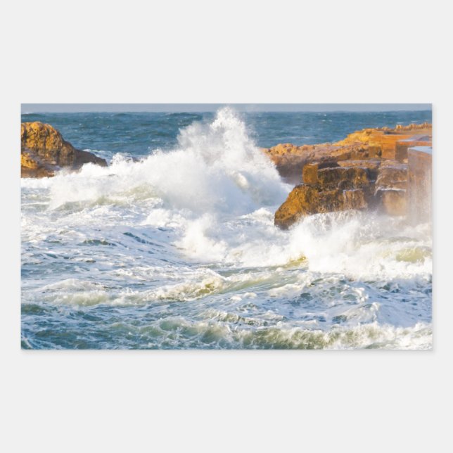 Sticker Rectangulaire Vagues de mer (Devant)