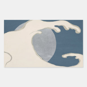 Sticker Rectangulaire Vagues et soleil