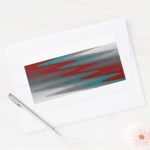 Sticker Rectangulaire vagues turquoises de gris bordeaux