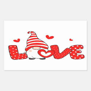 Sticker Rectangulaire Valentine gnome