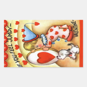 Sticker Rectangulaire Valentine vintage