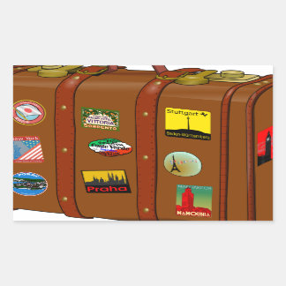 Sticker Rectangulaire valise voyage
