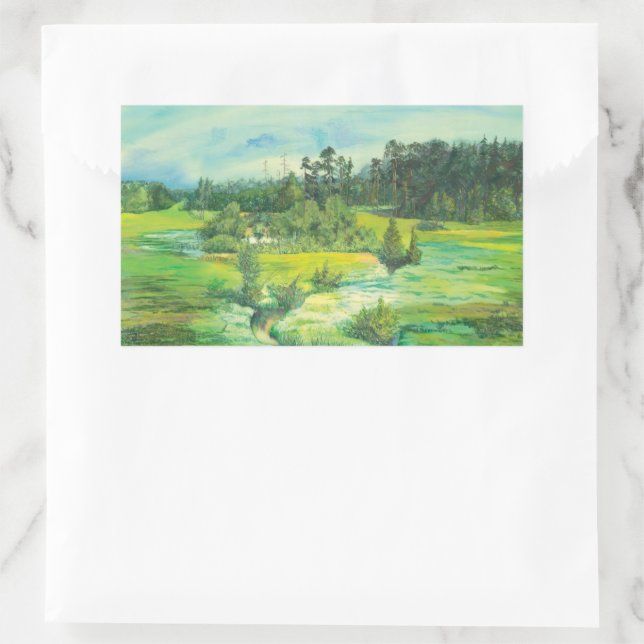 Sticker Rectangulaire vallée verte (Sac)