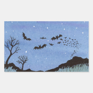 Sticker Rectangulaire Vampire Bats Halloween