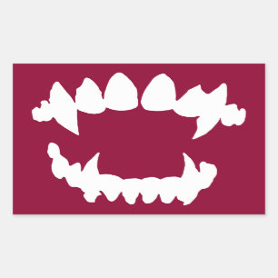 Sticker Rectangulaire Vampire de Halloween - dents de vampire