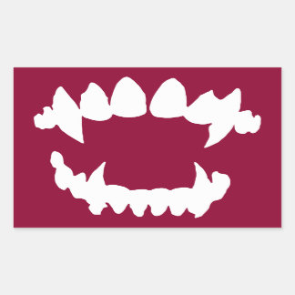 Sticker Rectangulaire Vampire d'Halloween - dents de vampire