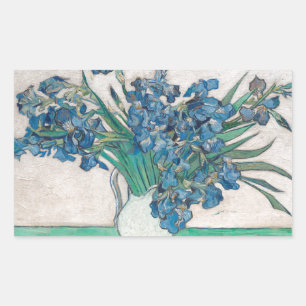 Sticker Rectangulaire Van Gogh Iris Vase Peinture Impressionnisme