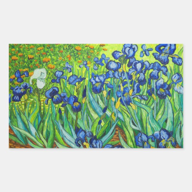 Sticker Rectangulaire Van Gogh Irises (Devant)