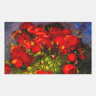 Sticker Rectangulaire Van Gogh Red Poppies
