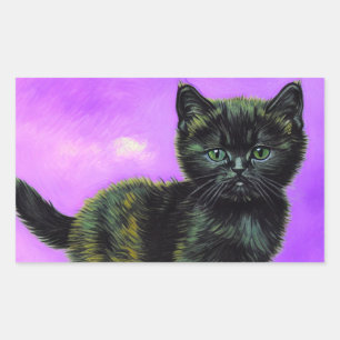 Sticker Rectangulaire Van Gogh Style Cat