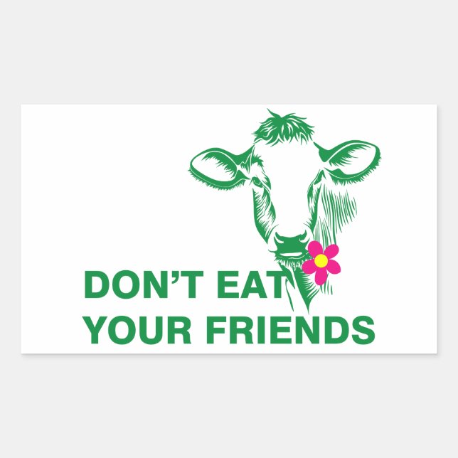 Sticker Rectangulaire Veganisme (Devant)