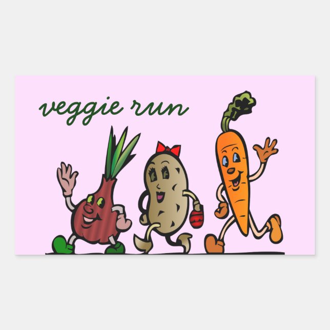 Sticker Rectangulaire veggie fun (Devant)
