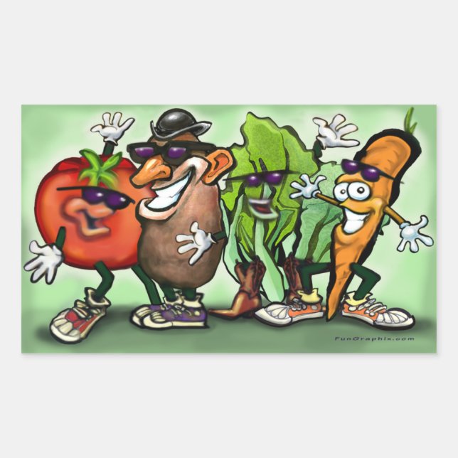 Sticker Rectangulaire Veggie Gang (Devant)