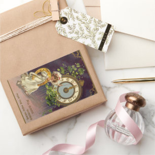 Sticker Rectangulaire Veille du Nouvel An Irlandaise Vintage à Minuit