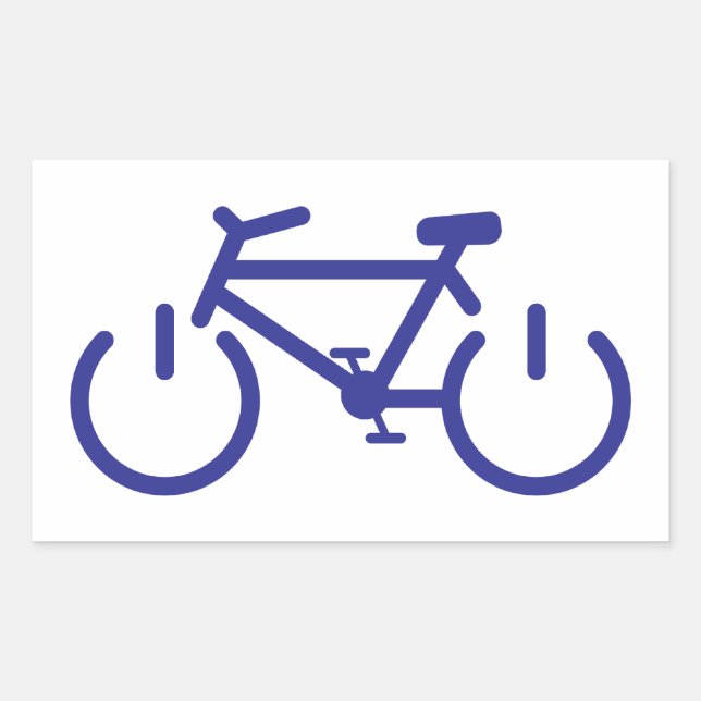Sticker Rectangulaire Vélo d'alimentation bleu (Devant)