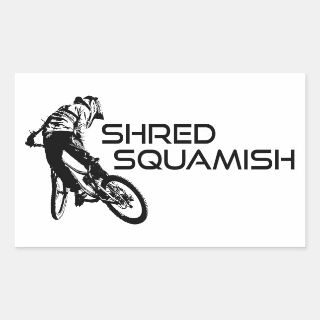 Sticker Rectangulaire Vélo de montagne Shred Squamish (Devant)