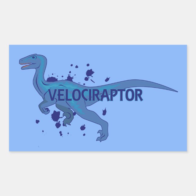 Sticker Rectangulaire Velociraptor (Devant)