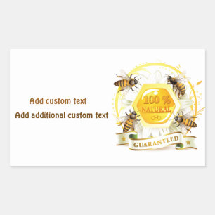 Sticker Rectangulaire Vendeur de miel Apiariste apiculteur