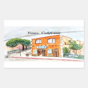 Sticker Rectangulaire Venise, Californie