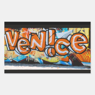Sticker Rectangulaire Venise, Californie street art, graffiti,