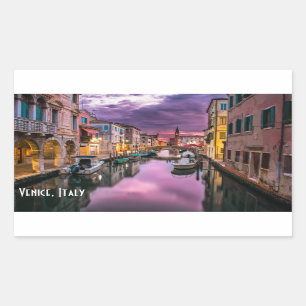 Sticker Rectangulaire Venise, canal pittoresque de l'Italie et