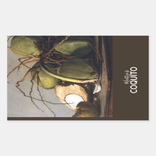 Sticker Rectangulaire Vente classique de noix de coco de Coquito