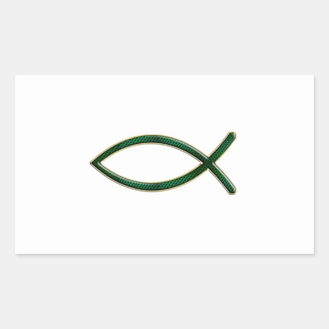 Sticker Rectangulaire ver 01 - Jésus Poisson - Arrière - plan clair (Devant)