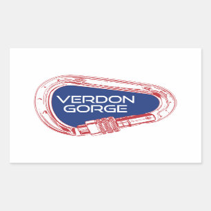 Sticker Rectangulaire Verdon Gorge France Escalade Rock Carabiner