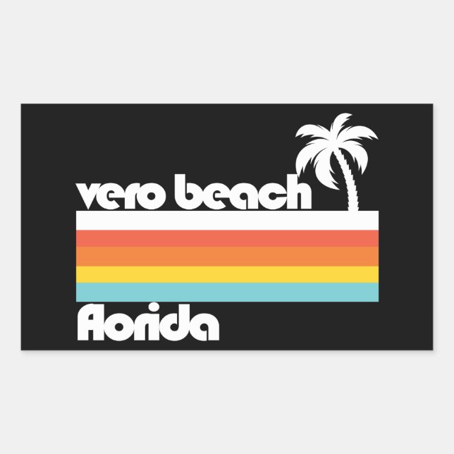 Sticker Rectangulaire Vero Beach Floride (Devant)